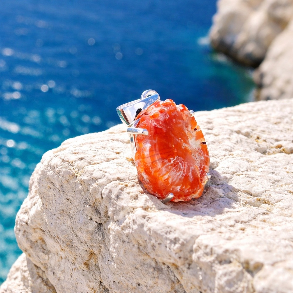 Red Horn Coral Necklace - Picture 7 of 11